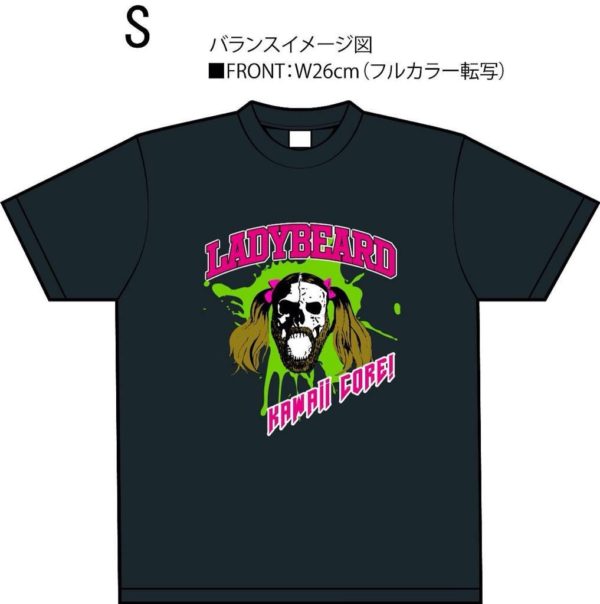 物販限定 Ladybeard スカルツインテールTシャツ-82